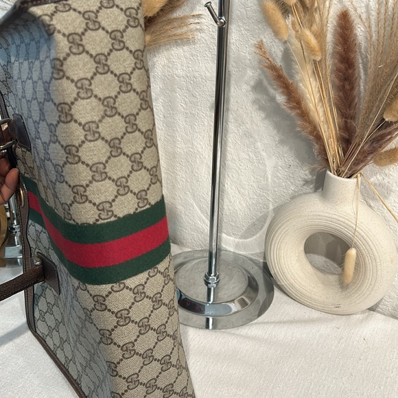 Authentic Gucci gg-canvas-web-sherry-line-hand-bag-beige-red-green unisex - Picture 13 of 17